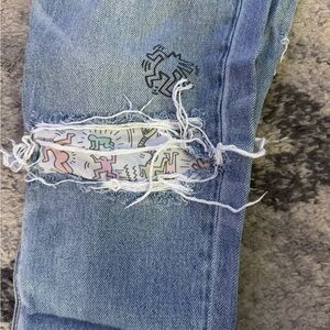 American Eagle Outfitters Ripped Blue Boyfriend Jeans